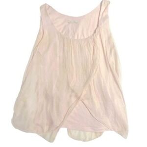 Puerta Suerta Italian Silk Layers Sheer Sleeveless Pink Top Size Medium Ethereal
